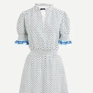 J.Crew smocked ruffle dress in cotton voile